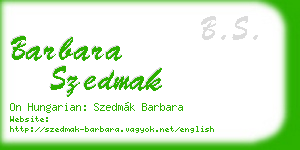 barbara szedmak business card