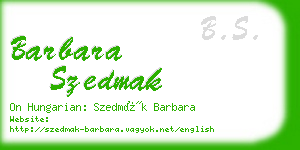 barbara szedmak business card